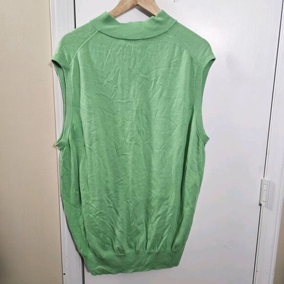 Peter Millar Masters Sweater Vest Mens Green 1/4 Zip Cashmere Blend Golf Size XL - Picture 6 of 6